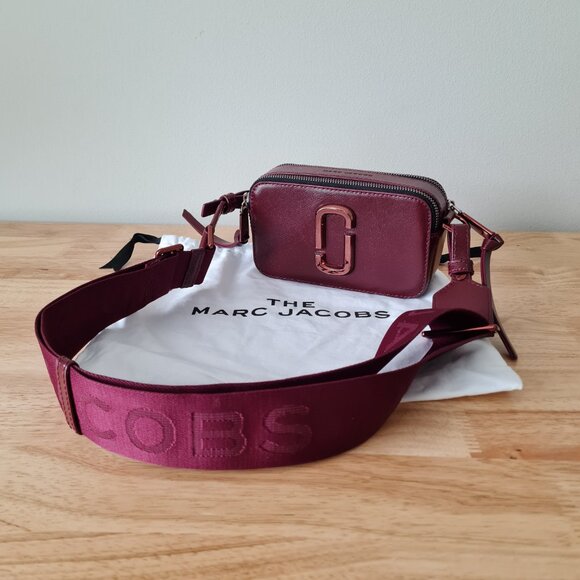Marc Jacobs Snapshot DTM Crossbody Wine Burgundy Red Leather Camera Bag Oxblood - Picture 12 of 12